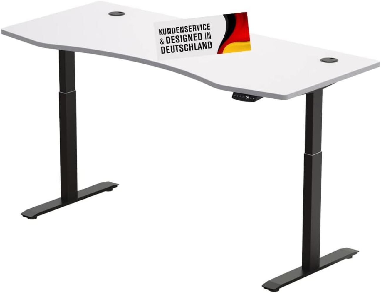 Schreibtisch Höhenverstellbar Elektrisch Mit Memory Funktion Ergonomischer Stehtisch Mit Teleskop Tischgestell 180 x 80 cm Oder 150 x 78 cm (Schwarz-Weiß, 180 x 80 cm) Bild 1