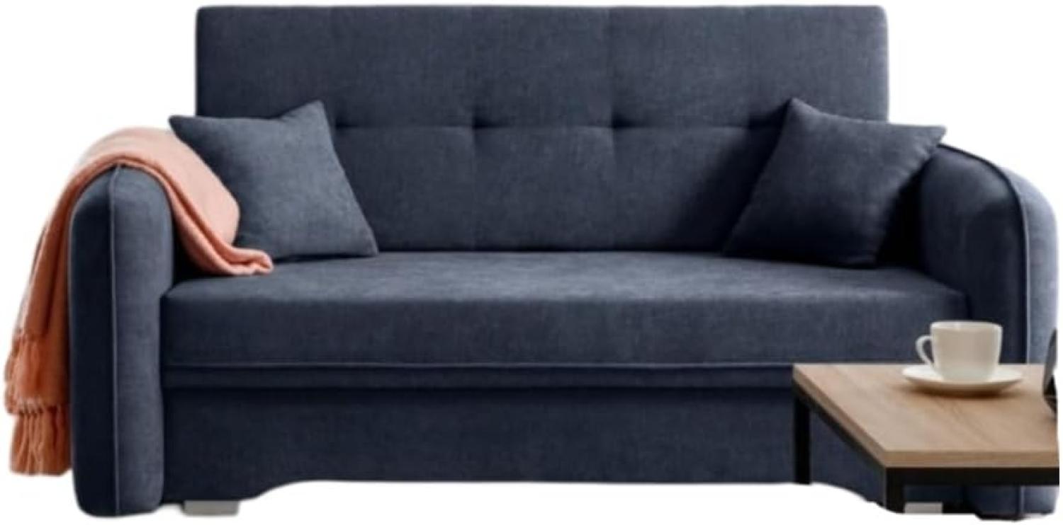 Designer Sofa Elayn mit Schlaffunktion Blau Bild 1