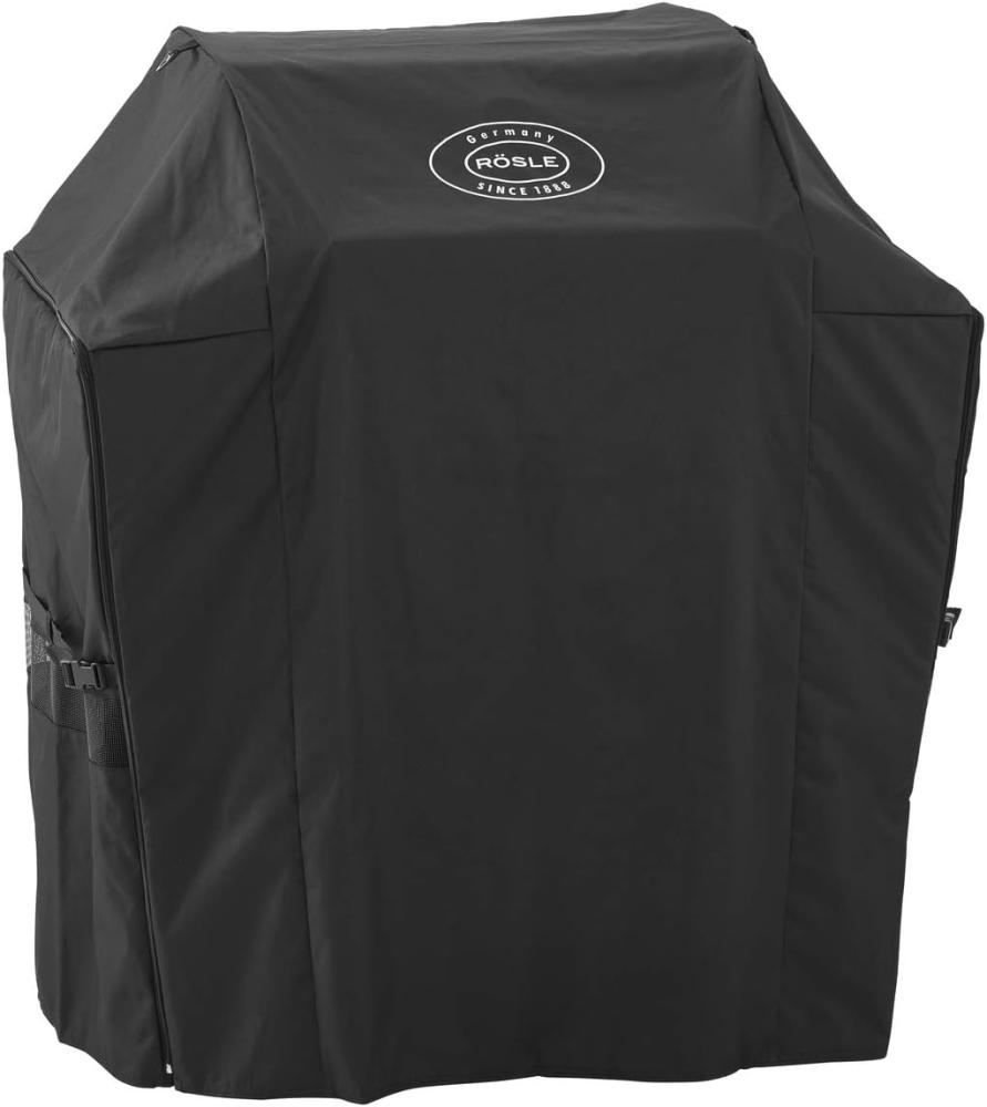 RÖSLE Abdeckhaube BBQ-Station VIDERO G3/G3-S, Hochwertige Schützhülle aus 100% Polyester mit PU-Beschichtung, praktischer Reißverschluss, wetterfeste Abdeckung, Schwarz Bild 1