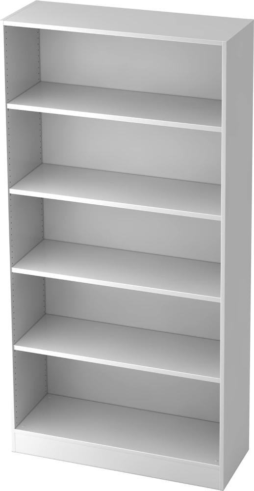 bümö® Office Aktenregal aus Holz | Premium Büroregal für Aktenordner | Regal System für Ordner | Bücherregal inkl. Einlegeböden (Breite = 100 cm | 5 Ordnerhöhen, Weiß) Bild 1