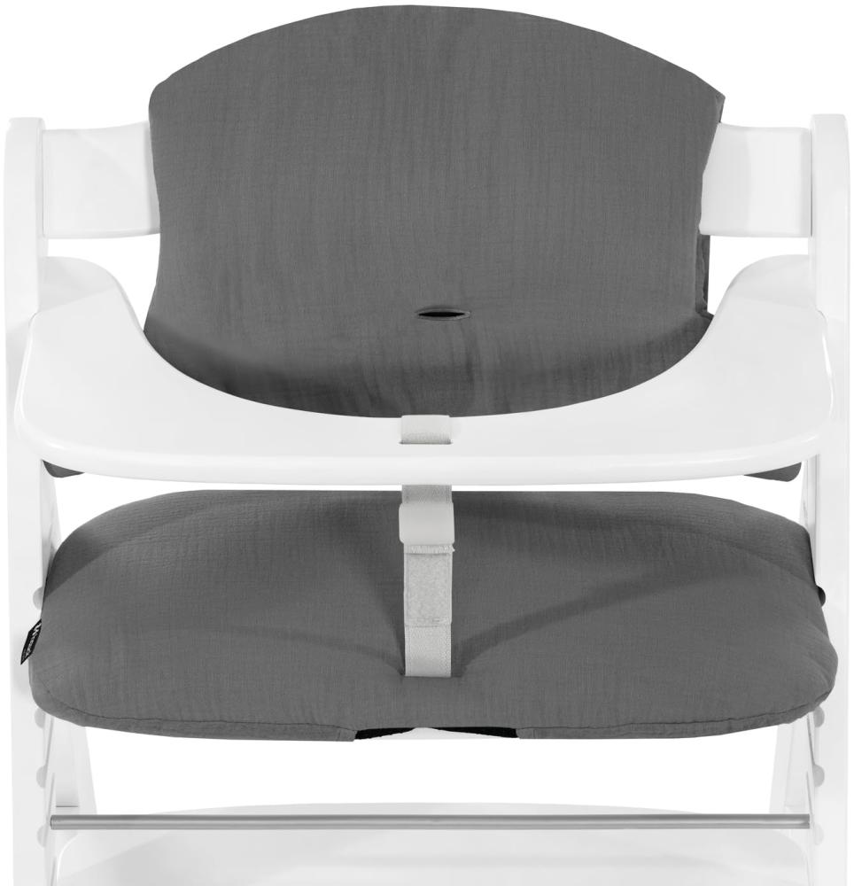 Hauck Kinder-Sitzauflage Highchair Pad Select Muslin, dark Grey, für die hauck Holzhochstühle Alpha+, Beta+ und Arketa Bild 1