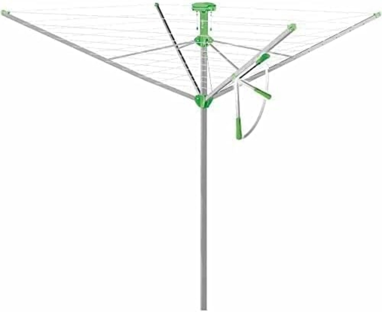 Juwel Aluminium, Wäschespinne Novaplus 600 Easy (für 5-6 Wäscheladungen, Wäscheschirm mit Schutzhülle und Eindreh-Bodenhülse, Einhand-Automatik, Spannweite 2,1 m) 30090, Bekleidung Bild 1