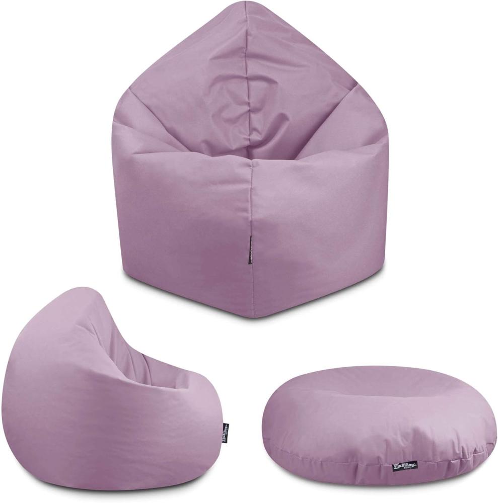 BuBiBag - 2in1 Sitzsack Bodenkissen - Outdoor Sitzsäcke Indoor Beanbag, Puderflieder, Ø 100,0 cm Bild 1