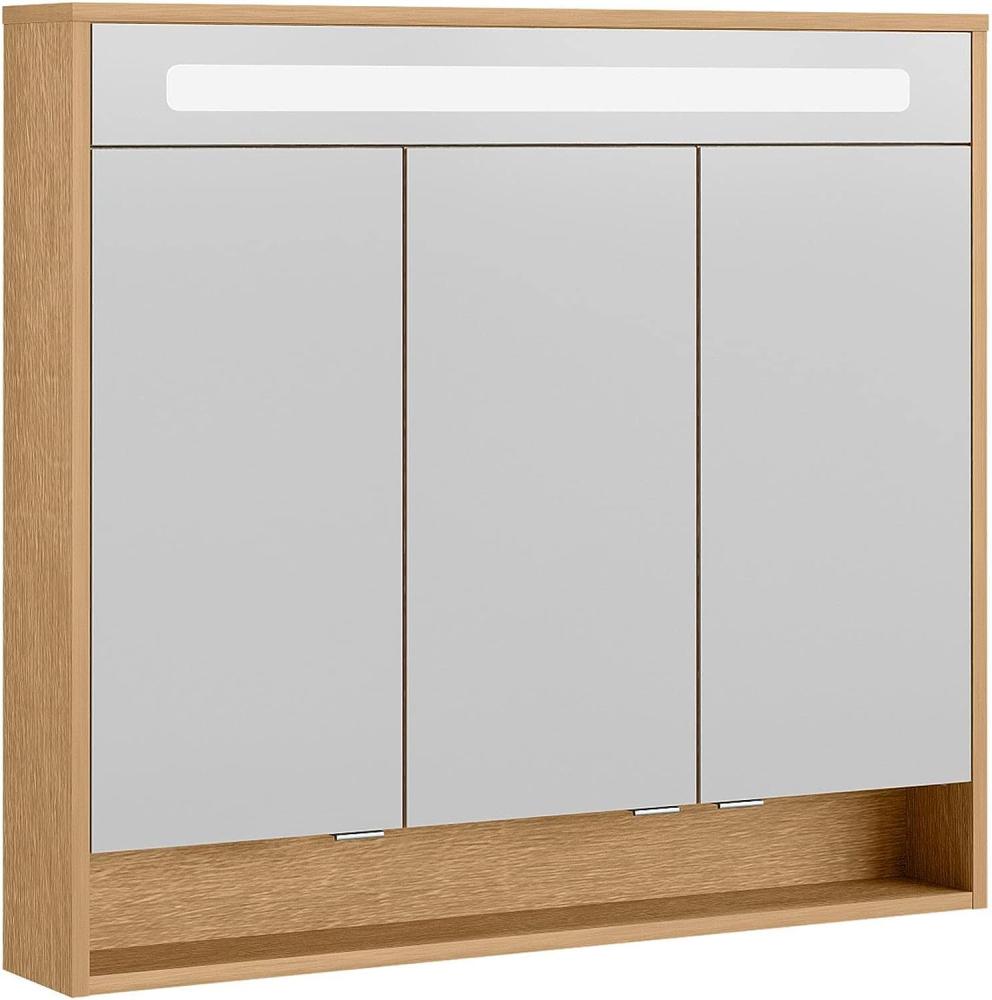 Fackelmann NATURA LED Spiegelschrank, 93,5 cm breit, Braun hell Bild 1