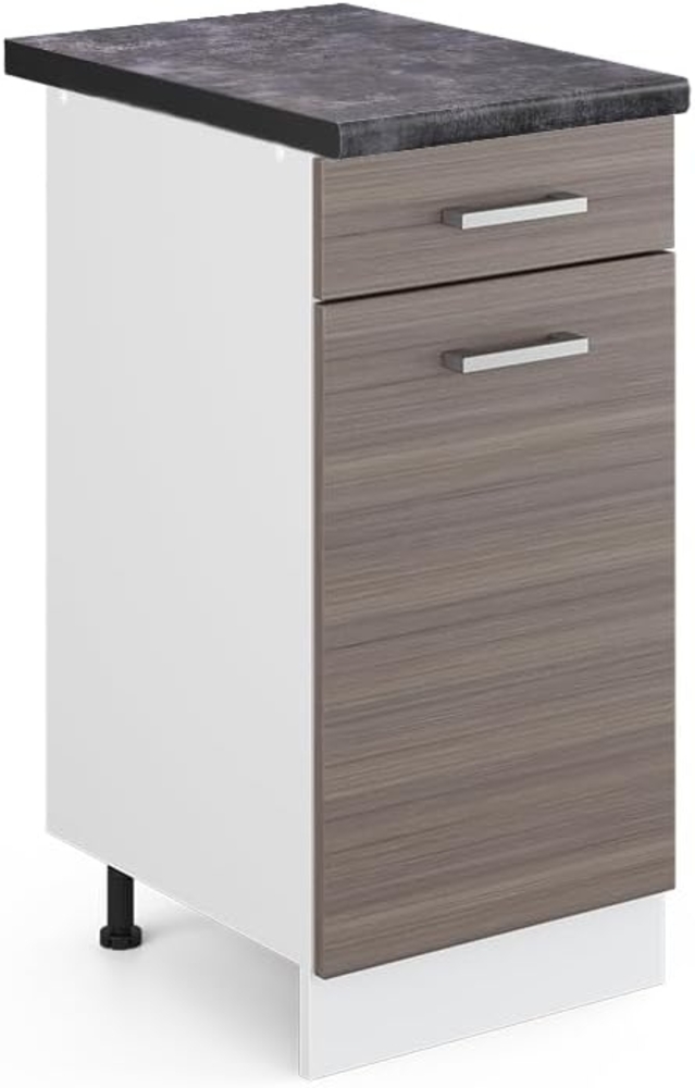 Vicco Küchenunterschrank R-Line, Grau/Weiß, 40 cm, AP Anthrazit Bild 1