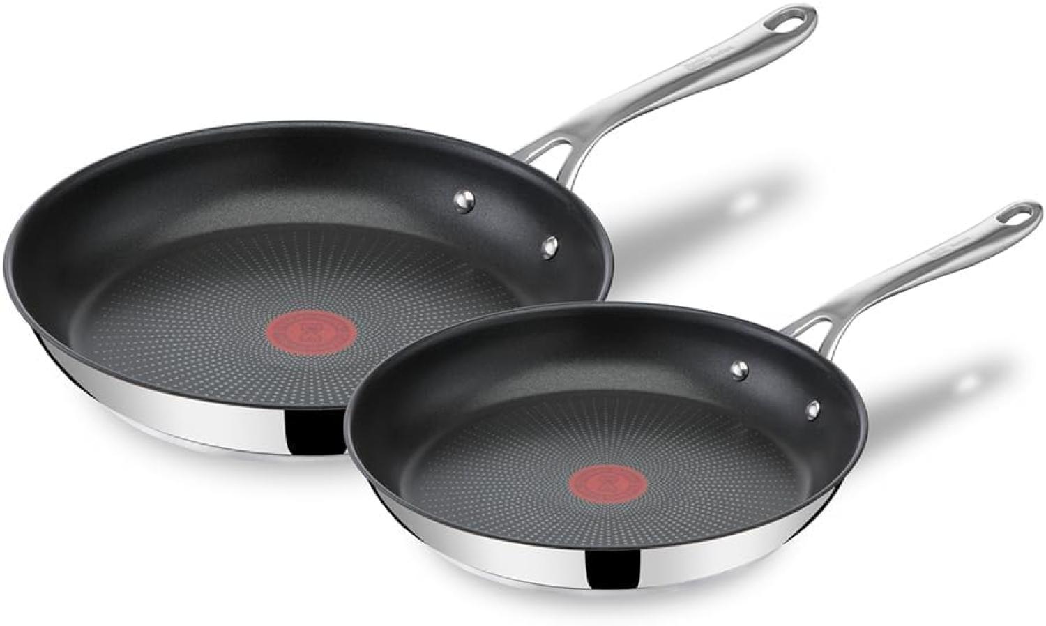 Tefal 'Jamie Oliver Cook's Direct On' Pfannen-Set, Antihaft, Induktionstauglich, Backofenfest, Edelstahl silber, Ø 24 cm, Ø 28 cm Bild 1