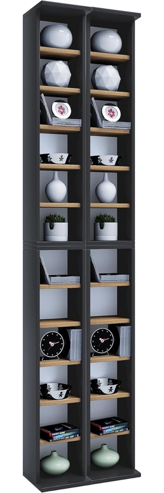 VCM CD-Regal Holz CD DVD Stand Regal Schrank Ständer Almera Bild 1