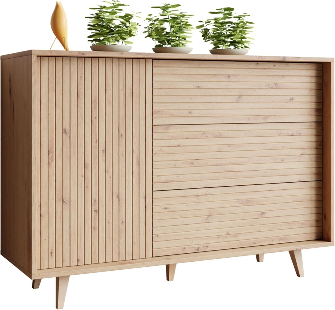 Mirjan24 'Ferido' Sideboard, Laminatplatte Artisan Eiche, 84 x 40 x 120 cm Bild 1