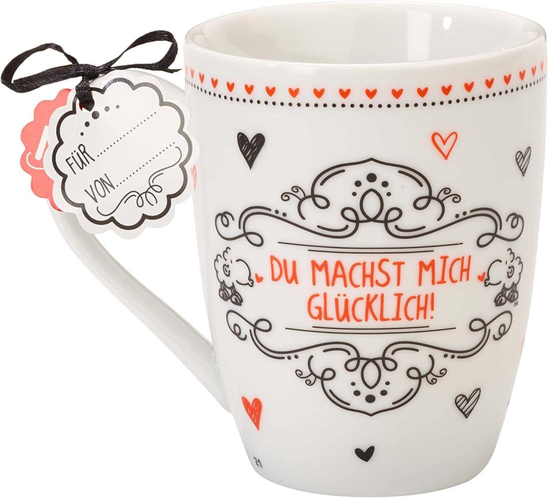 Sheepworld 59260Lieblingstasse Du machst mich glücklich, Cappuccino Tasse, mit Geschenk Anhänger Bild 1