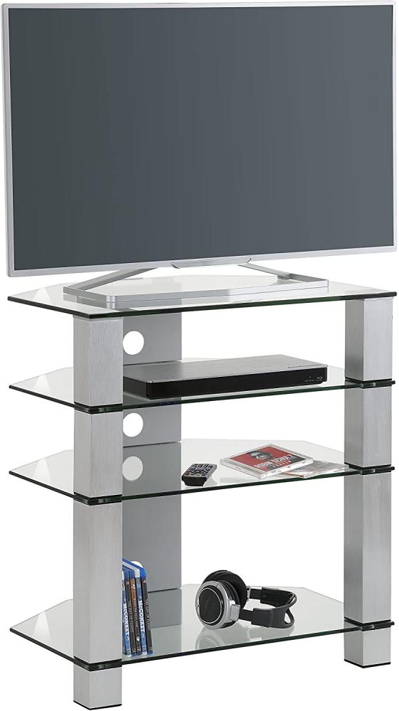 Maja TV-Rack Metall Alu - Klarglas Maße: 700 x 770 x 500 mm Bild 1