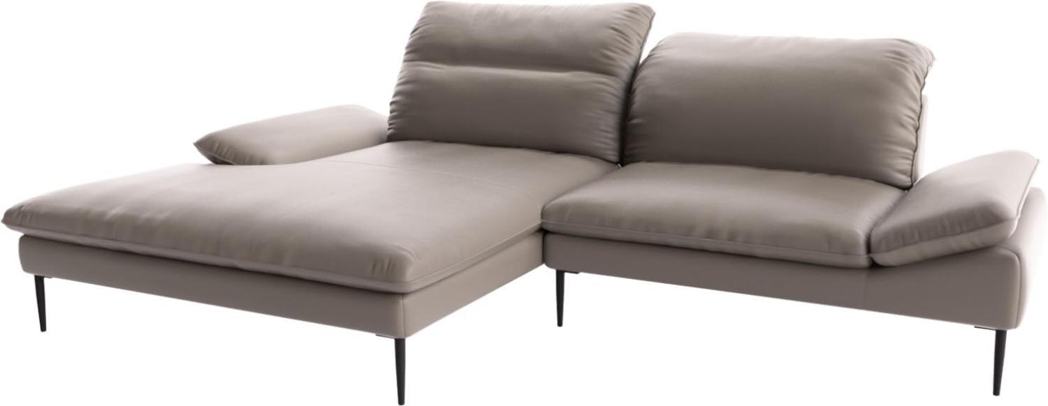 Eckcouch 'Enjoy and More' Echtleder Schlamm Longchair links by W. Schillig, grau, 295x185 cm Bild 1