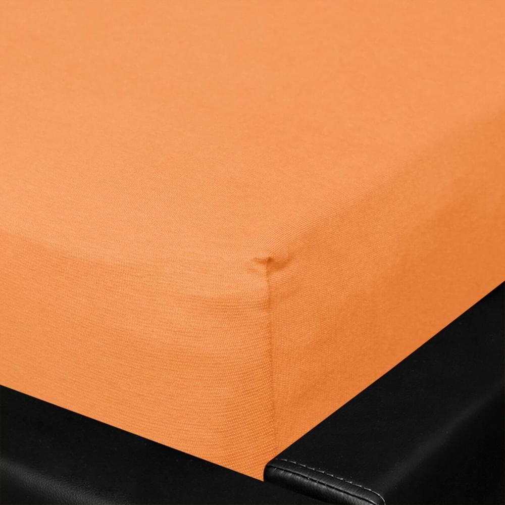 BettwarenShop Jersey Spannbettlaken Multi-Stretch|80x200 - 80x220 cm| mandarin Bild 1