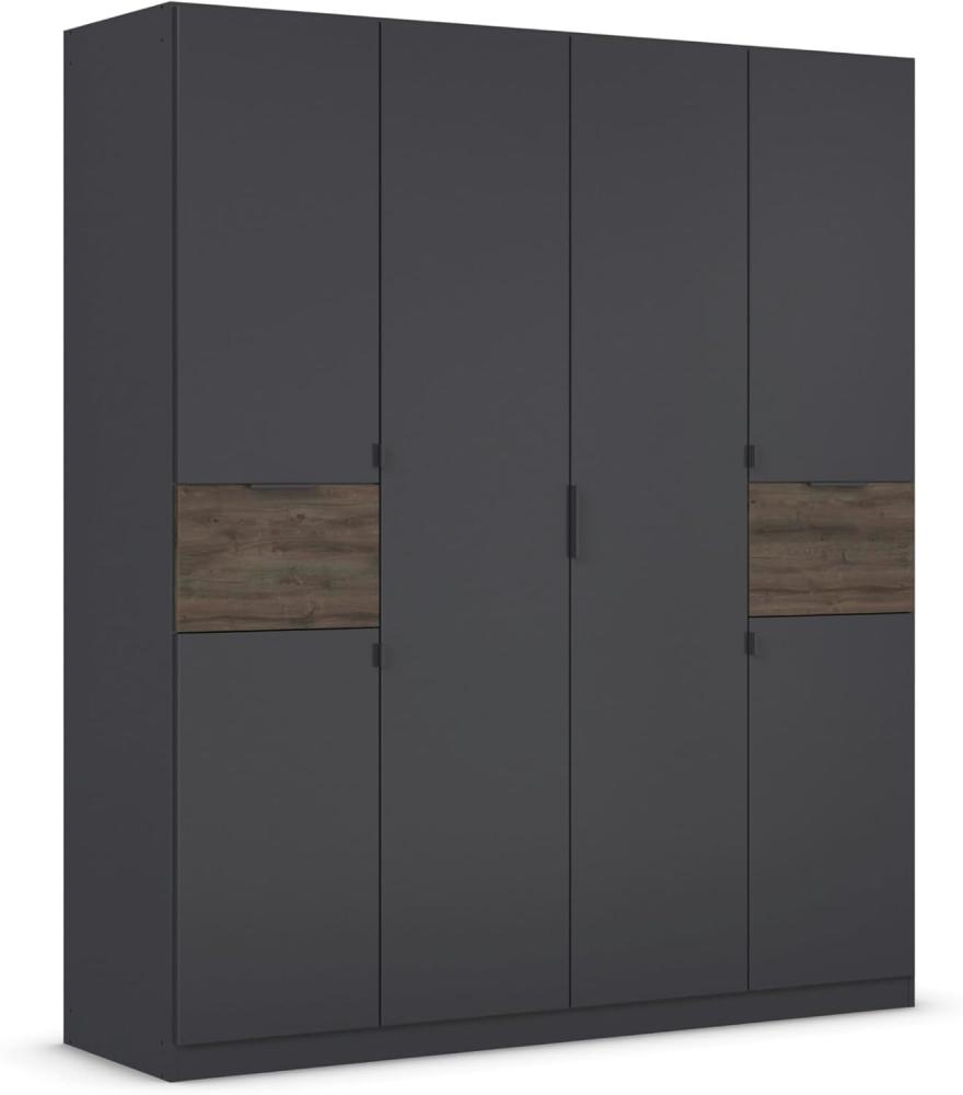 rauch Kleiderschrank, Drehtürenschrank TICAO, 6-türig, 2 Schubkästen, inkl. Türdämpferset, Grau metallic/Atlantik Oak dunkel, 181x210x54cm Bild 1