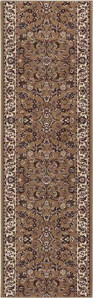 Kurzflor Teppich Läufer Vintage Taupe - 80x300x0,9cm Bild 1