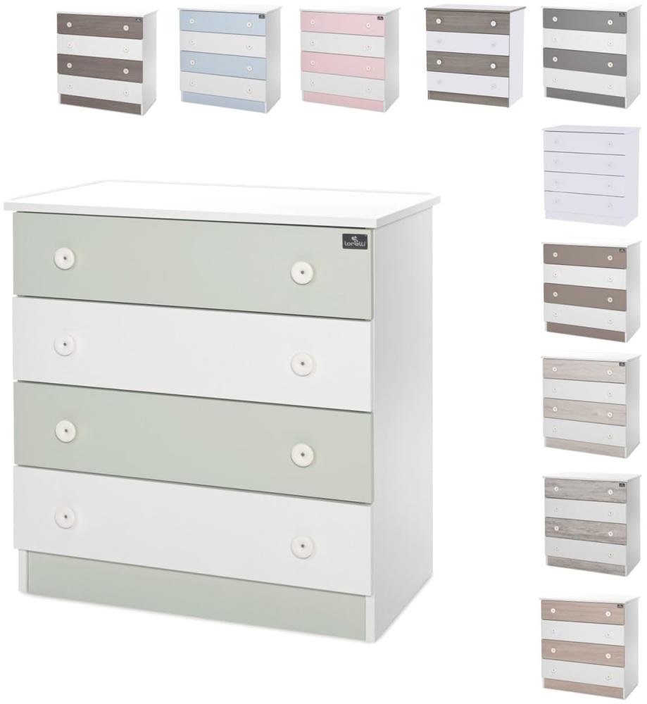 Lorelli Kommode Dresser 81 x 50 x 86 cm, 4 große Schubladen, schnelle Montage grün Bild 1