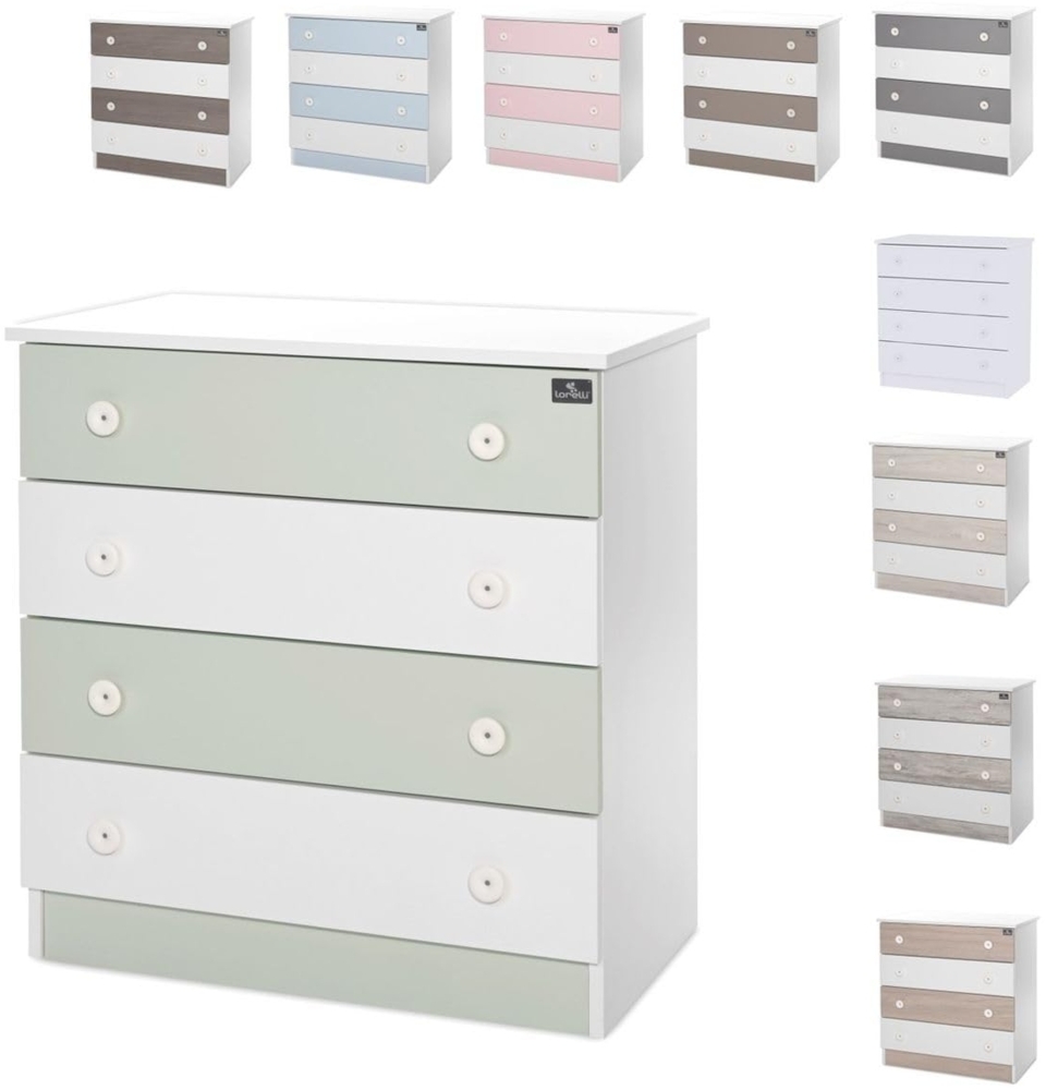 Lorelli Kommode Dresser 81 x 50 x 86 cm, 4 große Schubladen, schnelle Montage grün Bild 1