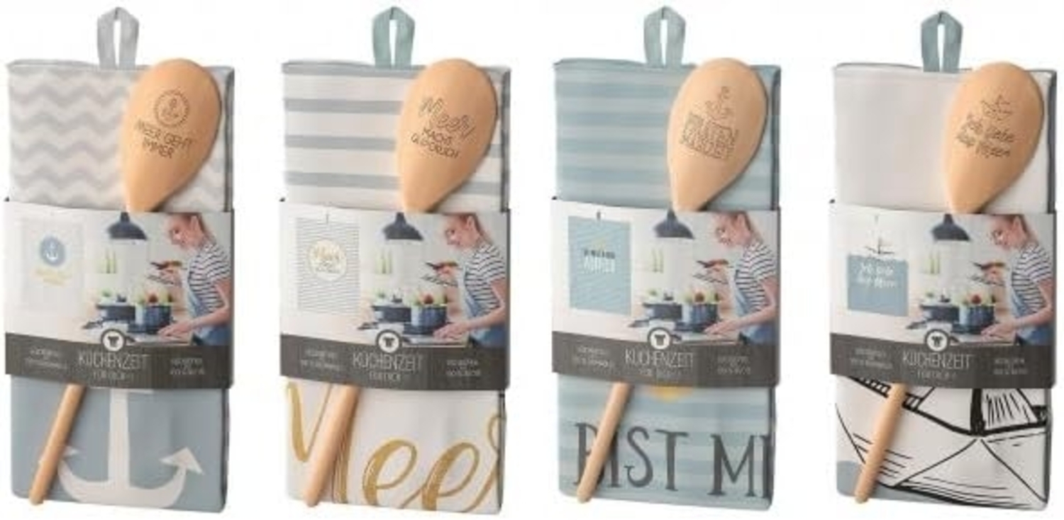 Geschirrtuch mit Kochlöffel Geschenk Set Küchenzeit La Vida Auswahl Liebe Meer 3068131 Bild 1