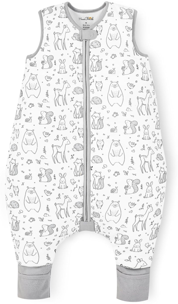 Kleinkind Schlafsack mit Füßen, 2,5 TOG Bio-Baumwolle Baby Schlafsack mit Beinen, Baby Wearable Decken für Walker w / 2-Wege-Reißverschluss, Baby Schlafsack für Mädchen & Jungen, 18-36 Monate Bild 1