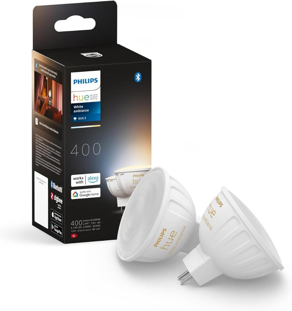 Philips Hue White Amb. MR16 LED Lampe Doppelpack 2x400lm Bild 1