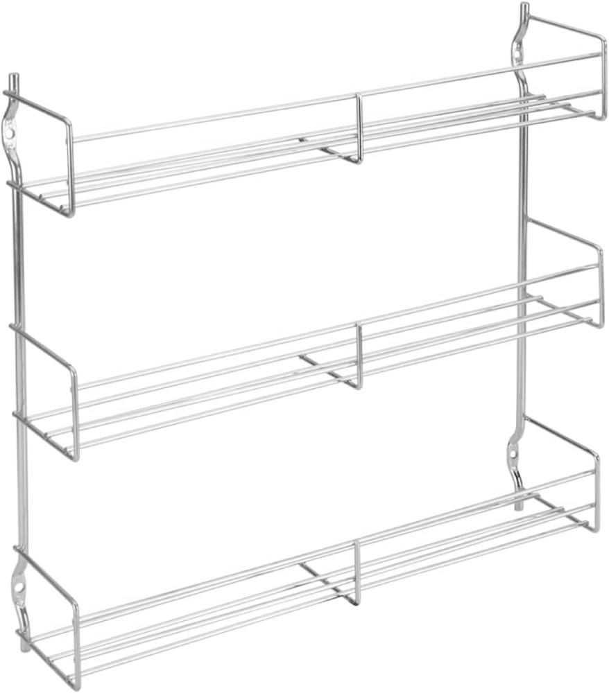 Gewürzregal Gewürzboard Ablage Küchenregal Schrankregal Regal verchromt 3 Ebenen Bild 1