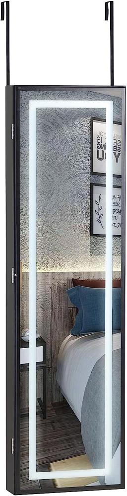 Casaria LED Schmuckschrank hängend für Tür- & Wandmontage schwarz Bild 1