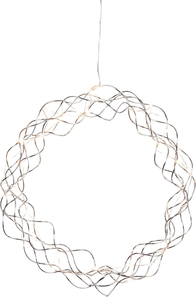 EGLO Christmas 411015 Weihnachtsdekoration KRANZ CURLY LED 30X0,064W Stahl chrom B:6cm Ø30cm Bild 1