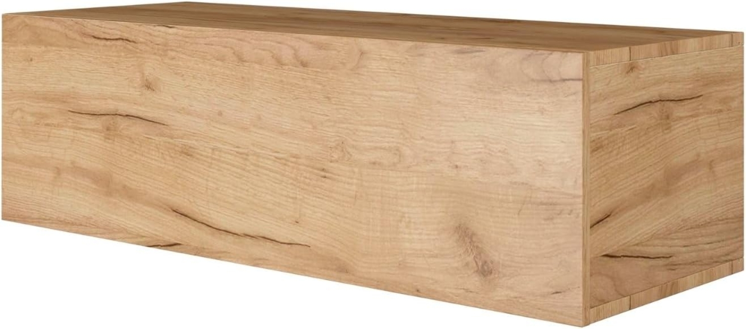 Planetmöbel TV Board 100 cm Gold Eiche, TV Schrank mit 1 Klappe als Stauraum, Lowboard hängend oder stehend, Sideboard Wohnzimmer Bild 1