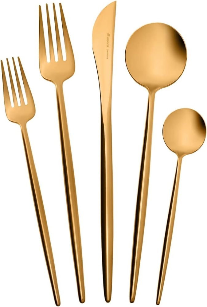 Karaca Besteck-Set Karaca Jupiter Matte Gold 60-teiliges Besteck Set für 12 Personen Bild 1