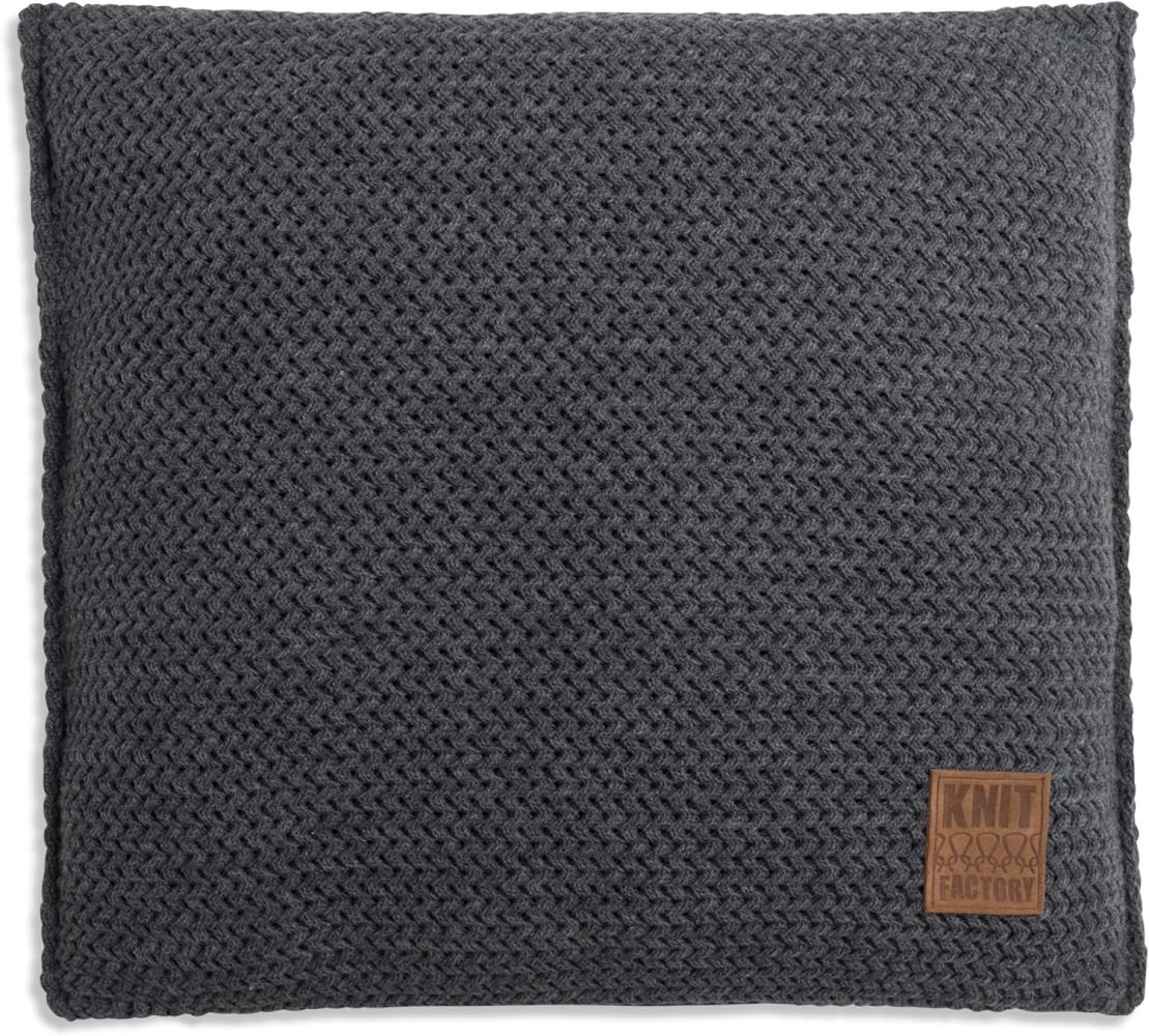 Knit Factory Maxx Kissen 50x50 cm Glatt Anthrazit Bild 1