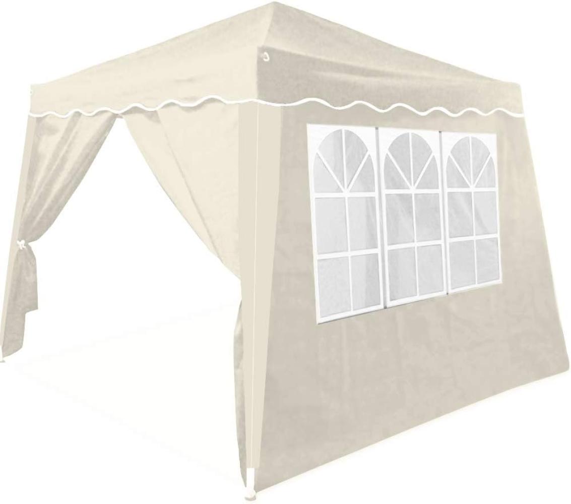 DEUBA Faltpavillon 3x3 m + 4 Seitenwände mit Seitenfenster creme Faltpavillon Bild 1