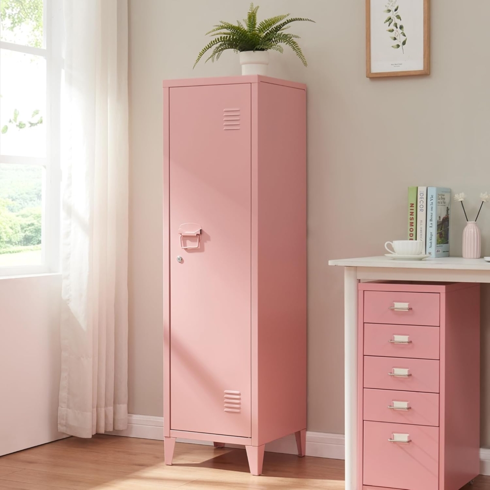 Einzelspind Kurikka 137 x 38 x 38 cm Rosa [en. casa] Bild 1