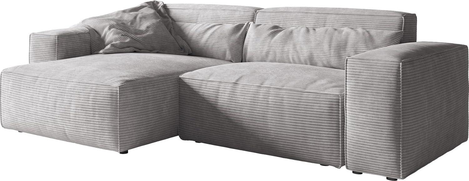 Ecksofa Sirpio XL 270x170 cm Cord Silbergrau Recamiere variabel Bild 1