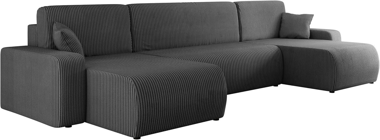 Ecksofa Pixalo U Cord mit Schlaffunktion und Bettkasten (Farbe: Poso 22) Bild 1