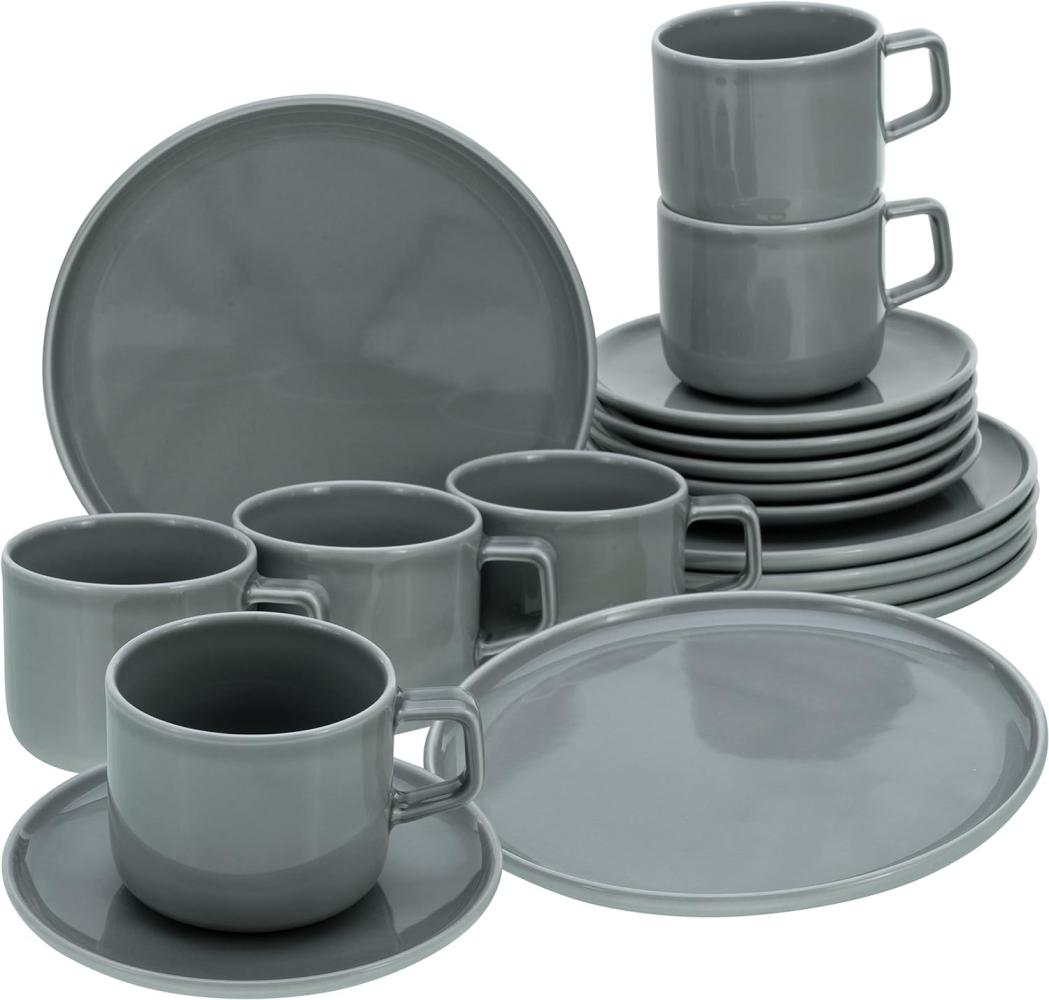 CreaTable 16734 Kaffeeservice Chef Collection für 6 Personen, Porzellan, grau (1 Set, 18-teilig) Bild 1