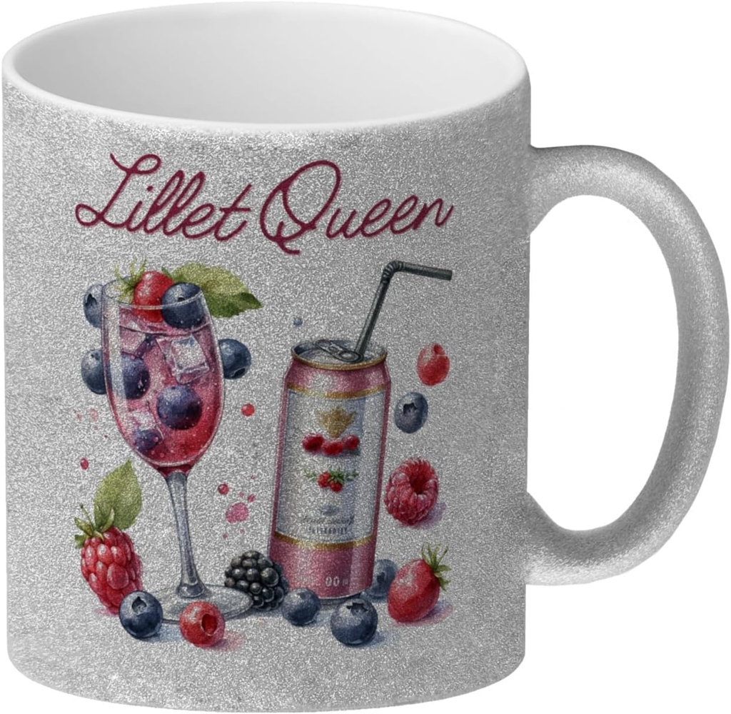 speecheese Tasse Lillet Queen Glitzer-Kaffeebecher Bild 1