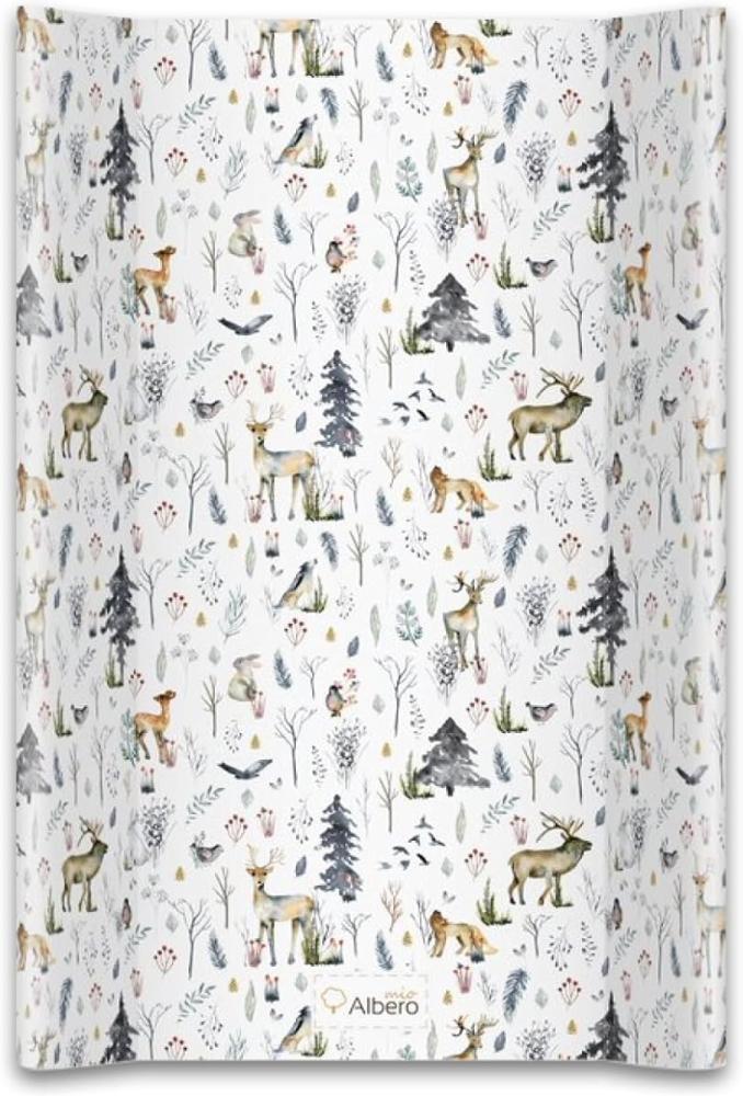 Albero Mio Baby Wickelauflage Wickelmulde Wickelunterlage 50 x 70 cm abwaschbar Wickeltischauflage Wickelaufsatz für Kinderbett Unisex (Scandinavian Forest) Bild 1