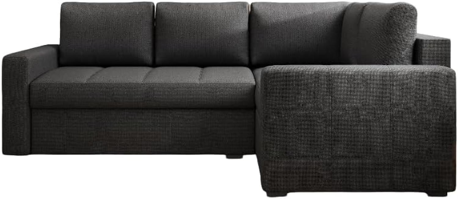 Designer Sofa Cortino mit Schlaffunktion und Stauraum Stoff Schwarz Rechts Bild 1