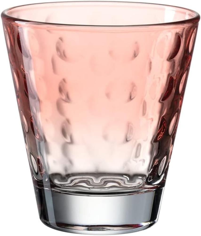 Leonardo Trinkglas Optic, Becher, Wasserglas, Kalk-Natron Glas, rot, 215 ml, 025896 Bild 1