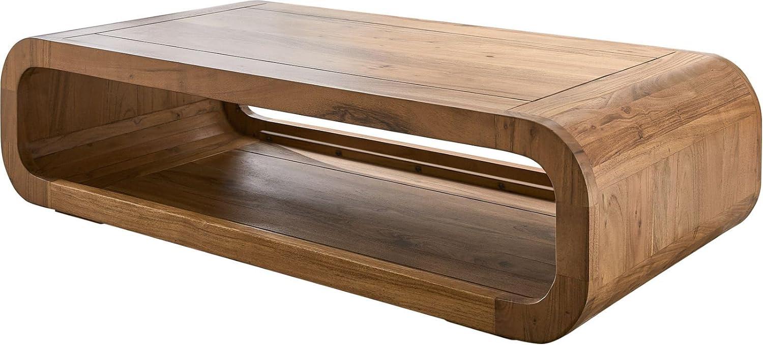 Couchtisch Maika Akazie Natur 120x60 cm mit Ablagefach Massiv Bild 1