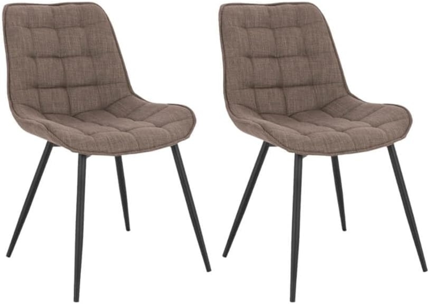 HOME DELUXE Polsterstuhl Esszimmer Webstoff IKALO – 2er Set Grau/Braun Bild 1