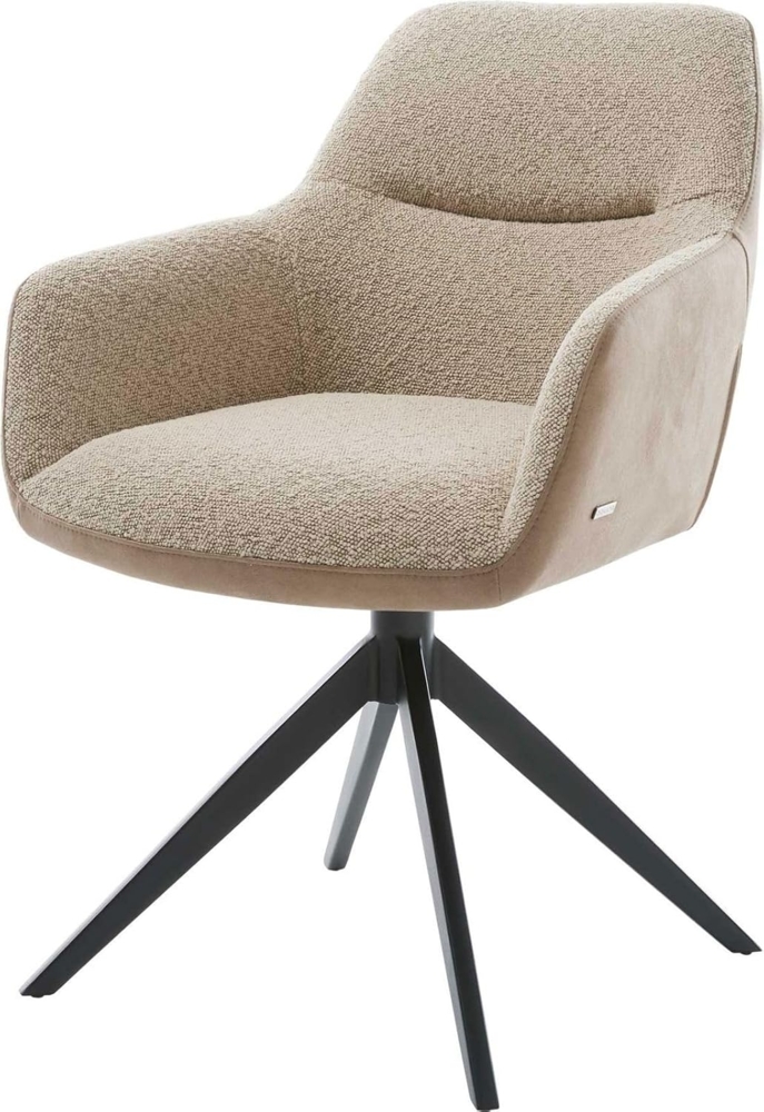 Drehstuhl Pejo-Flex Materialmix Schlamm Kreuzgestell breit Schwarz 360° drehbar Taschenfederkern Bild 1