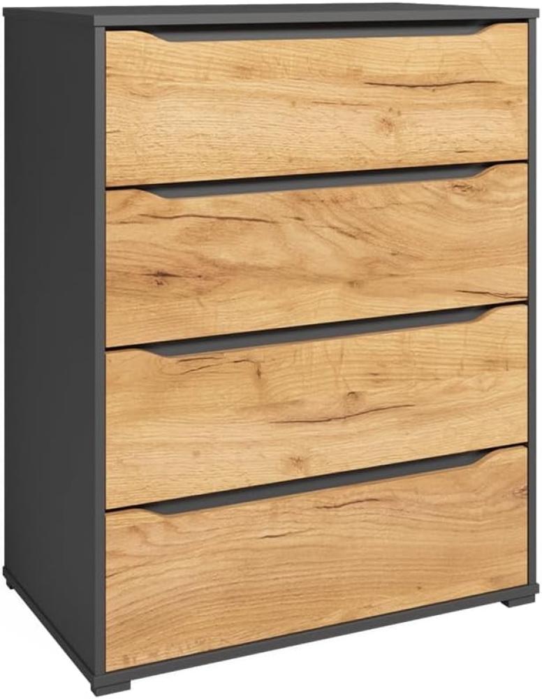 Vicco Kommode Ruben 80 x 102 cm Anthrazit Eiche Highboard Bild 1