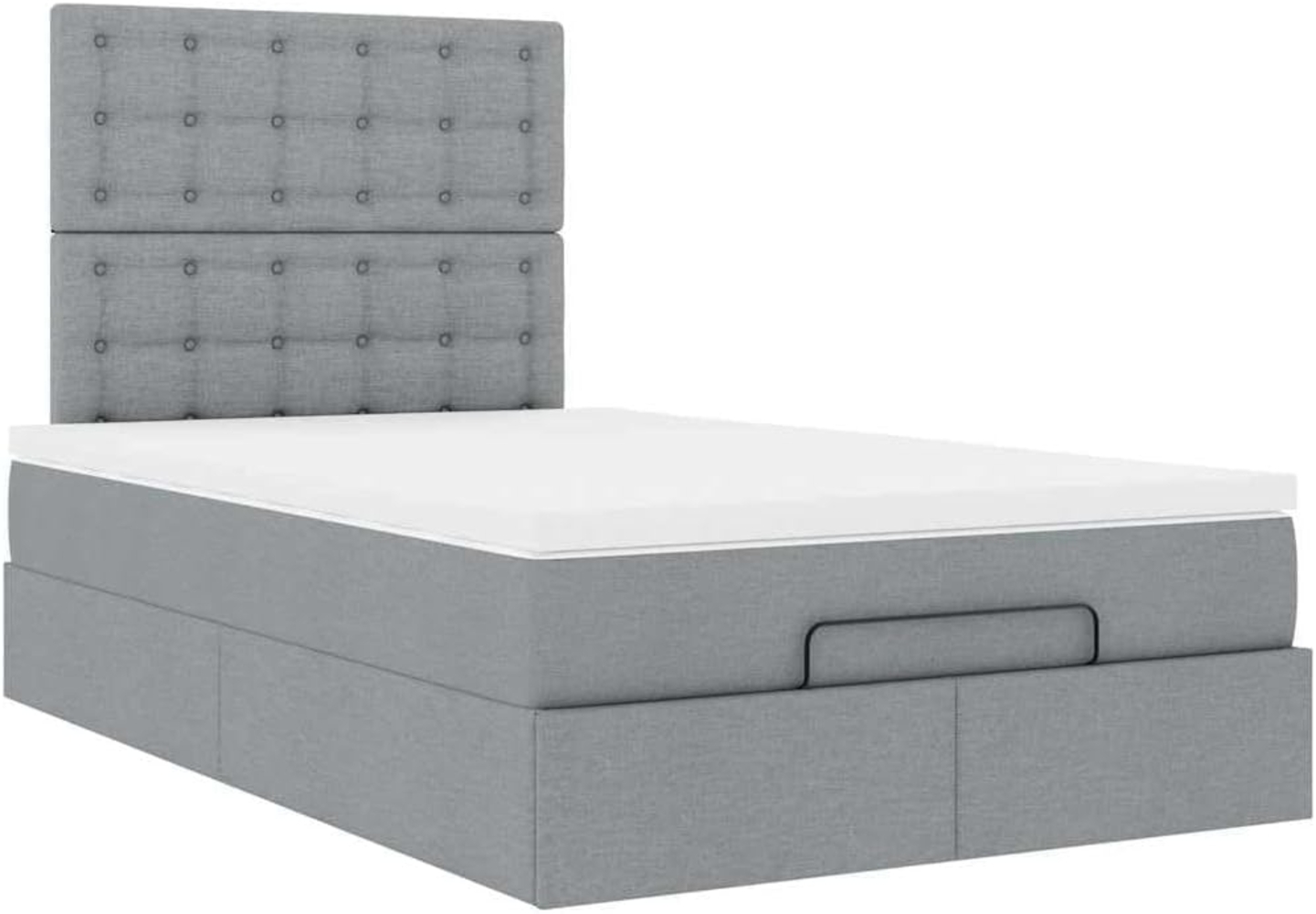 Ottoman-Bett mit Matratze Hellgrau 120x200 cm Stoff 3313313 Bild 1