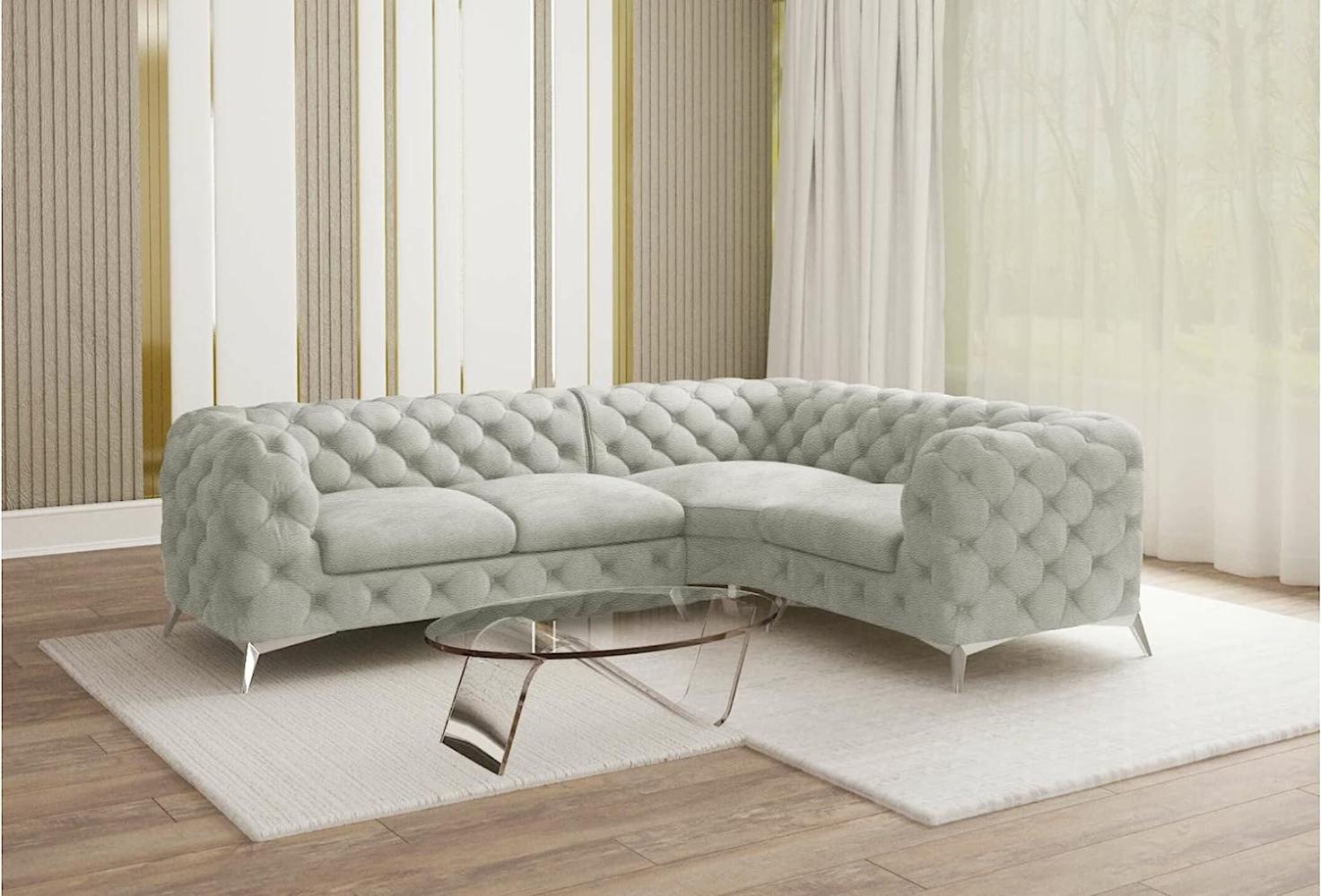 Stylefy Conrad Ecksofa Kunstleder CAYENNE Weiß Rechts Bild 1