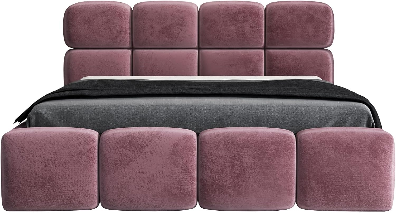 Polsterbett MONAKO 140x200 mit Matratze, Bettkasten und Lattenrost. Farbe: Flamingo 14 Bild 1