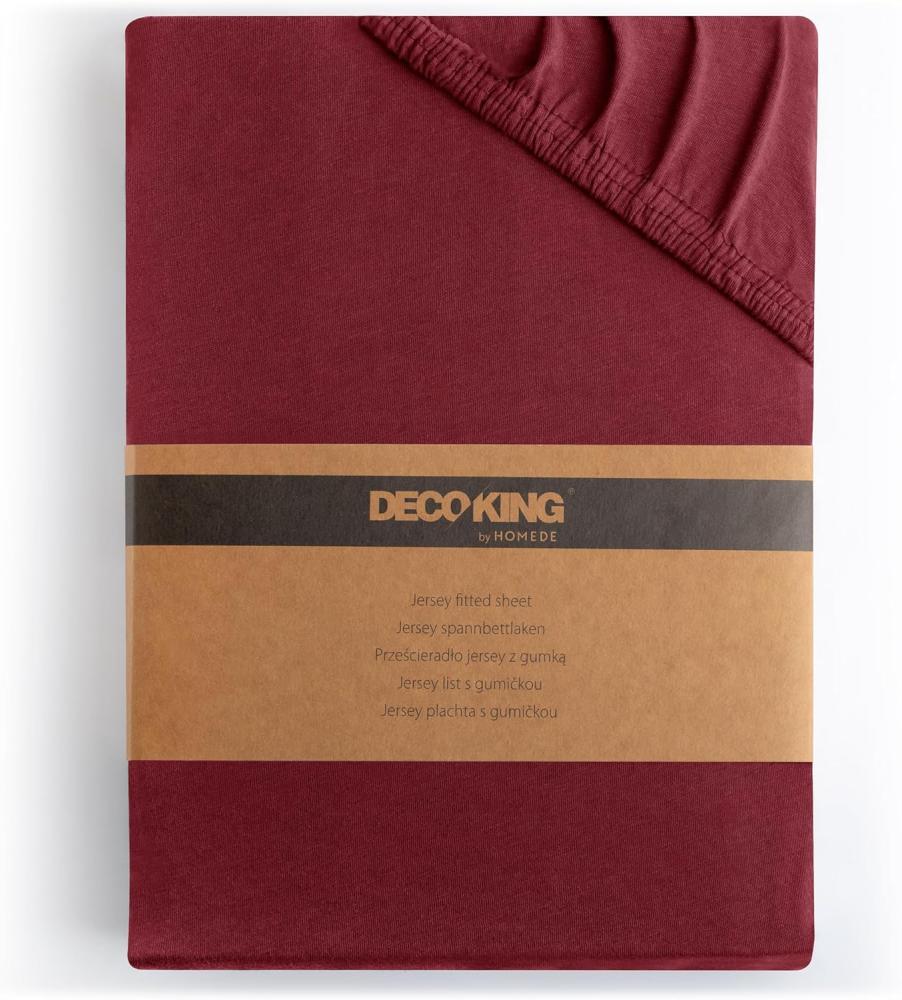 DecoKing Spannbettlaken 160x200 180x200 cm Bordeaux Spannbetttücher Jersey 100% Baumwolle Boxspringbett Amber 160 x 200 180 x 200 Bild 1