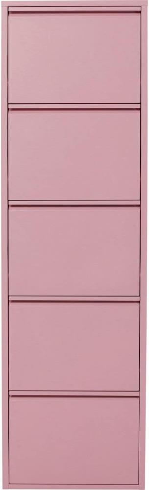 Kare Design Schuhschrank Caruso, Rosa, Stahl, mit 5 Klappen, Schuhablage für 10 Paar Schuhe, schmal, platzsparend, hoch, Schuhregal, Eingangsbereich, 170x50x15 cm (H/B/T) Bild 1