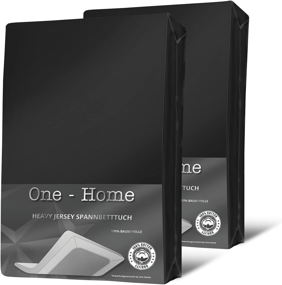 One Home Spannbettlaken Heavy, Jersey, Gummizug: rundum, (2 Stück), Double Pack, erhöhtes Flächengewicht Bild 1