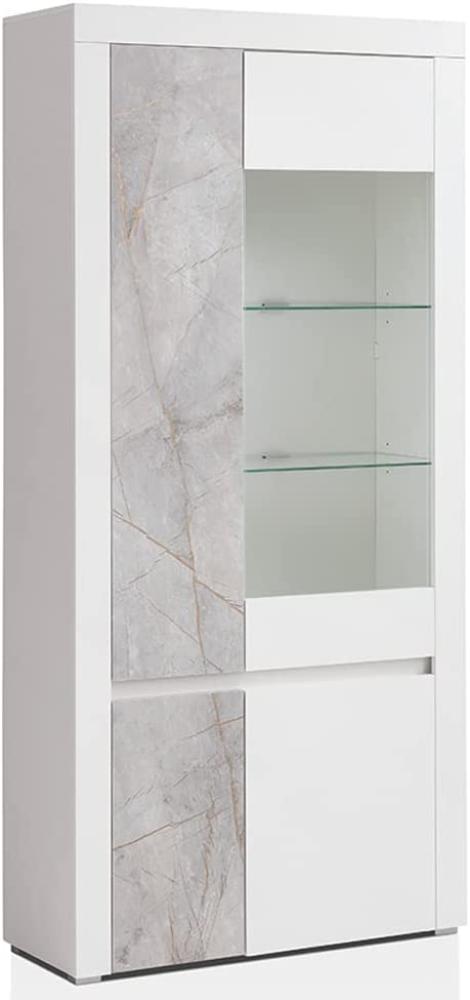 Große Vitrine Stone - Weiß Marmor Grau Bild 1