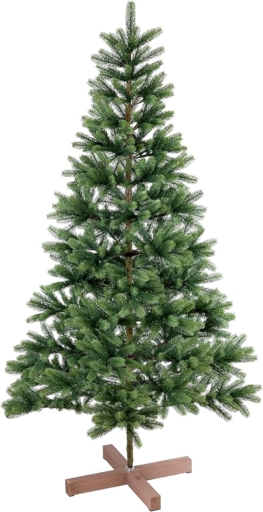 IC Winterworld Künstlicher Weihnachtsbaum 180 cm naturgetreuer künstlicher XL Weihnachtsbaum, Künstliche Normanntanne, Nordmanntannen-Optik, ca. 922 Äste, PE Nadeln, Holz Baumständer Bild 1